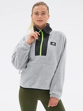 New Balance AT SPINNEX FLEECE Layer Size Small Color Blocking Yellow Grey Black